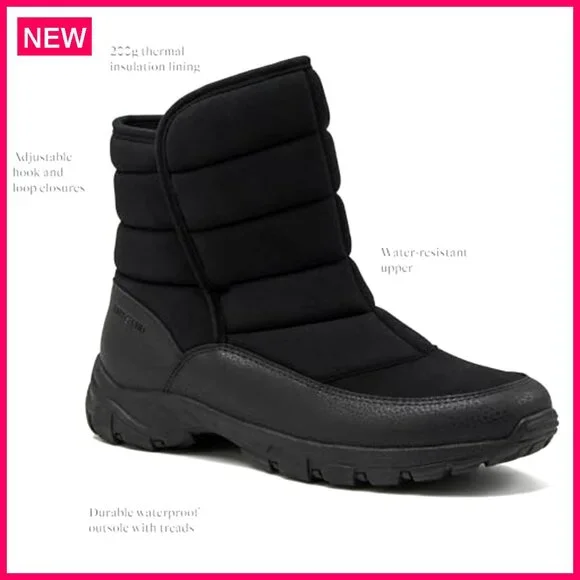 Men's Waterproof Insulated Snow Boots, Size 8-13, Medium/Wide Width, Lace-Up